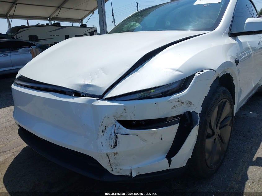 2026 Tesla Model y VIN 7SAYGDED3TF459758 IAAI salvage auction — FRONT END, Salvage (California), sold $15,600 on 2026-07-30 (photo 6)