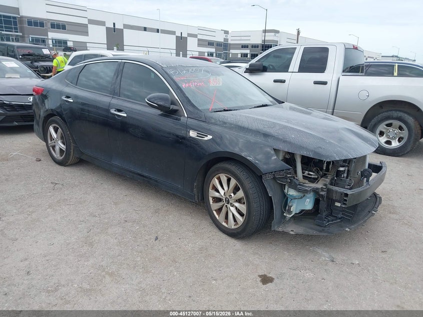 2017 Kia Optima VIN 5XXGU4L34HG137601 IAAI salvage auction — FRONT END, Original (Texas), sold $1,625 on 2026-07-07 (photo 1)