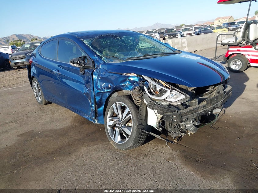 2014 Hyundai Elantra VIN KMHDH4AE7EU106002 IAAI salvage auction — RIGHT FRONT, Salvage (Arizona), sold $425 on 2026-07-14 (photo 6)