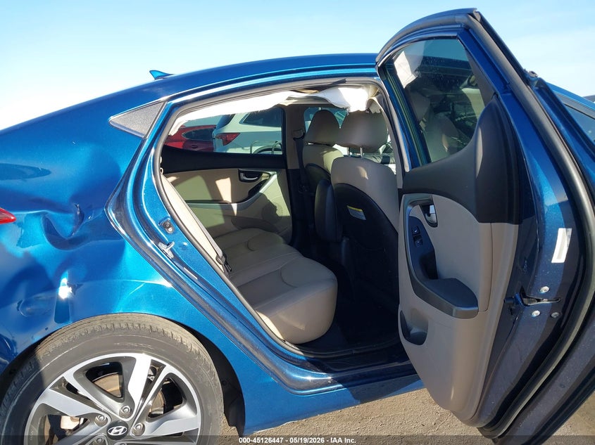 2014 Hyundai Elantra VIN KMHDH4AE7EU106002 IAAI salvage auction — RIGHT FRONT, Salvage (Arizona), sold $425 on 2026-07-14 (photo 8)
