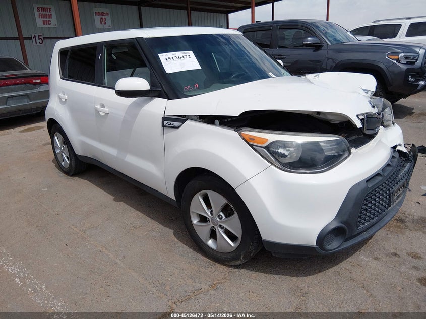 2016 Kia Soul VIN KNDJN2A21G7358419 IAAI salvage auction — LEFT FRONT, Original (Texas), sold $925 on 2026-07-08 (photo 1)