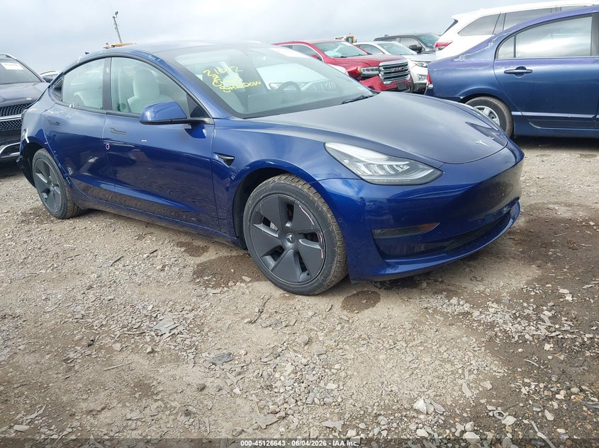 2022 Tesla Model 3 VIN 5YJ3E1EB2NF261623 IAAI salvage auction — REAR END, Original (Texas), sold $9,800 on 2026-07-16 (photo 1)