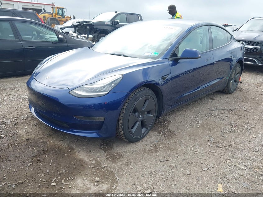 2022 Tesla Model 3 VIN 5YJ3E1EB2NF261623 IAAI salvage auction — REAR END, Original (Texas), sold $9,800 on 2026-07-16 (photo 2)