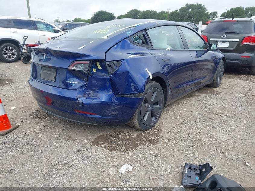 2022 Tesla Model 3 VIN 5YJ3E1EB2NF261623 IAAI salvage auction — REAR END, Original (Texas), sold $9,800 on 2026-07-16 (photo 4)