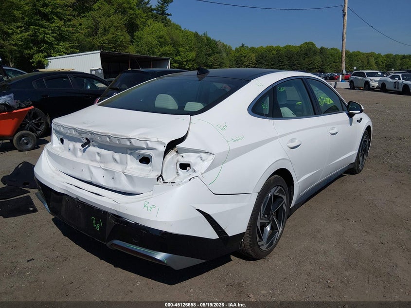2024 Hyundai Sonata VIN KMHL14JAXRA403642 IAAI salvage auction — FRONT & REAR, Salvage (Massachusetts), sold $9,100 on 2026-07-21 (photo 4)