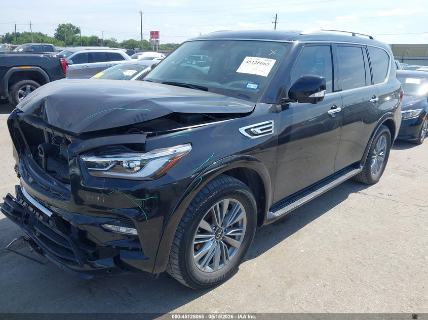 2024 Infiniti Qx80 VIN JN8AZ2AF1R9765580 IAAI salvage auction — FRONT END, Original (Texas), sold $16,600 on 2026-07-29 (photo 2)