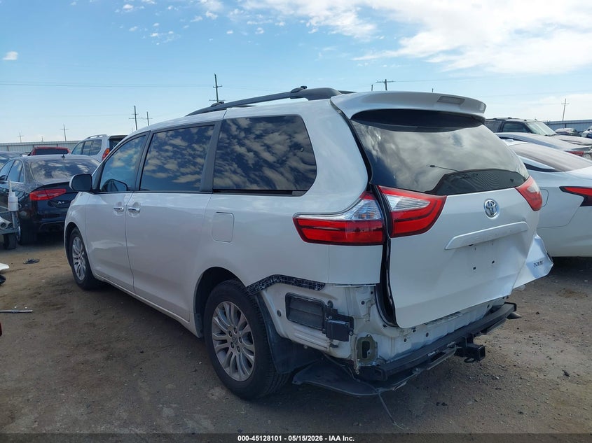 2016 Toyota Sienna VIN 5TDYK3DC2GS723505 IAAI salvage auction — REAR END, Salvage (Texas), sold $4,500 on 2026-07-21 (photo 3)