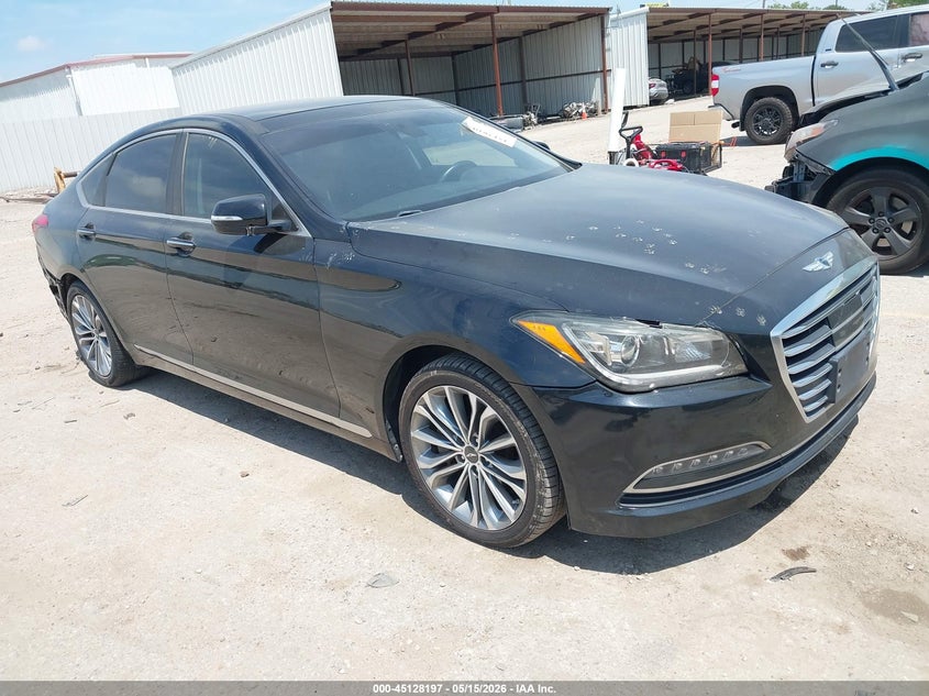 2017 Genesis G80 VIN KMHGN4JE3HU174730 IAAI salvage auction — REAR END, Salvage (Texas), sold $1,350 on 2026-07-22 (photo 1)