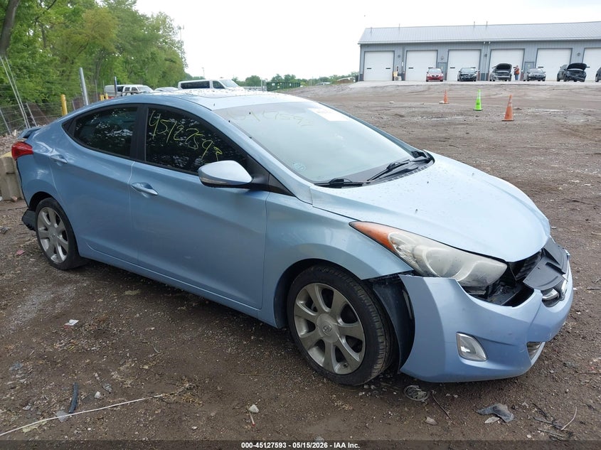 2011 Hyundai Elantra VIN KMHDH4AE5BU119519 IAAI salvage auction — FRONT & REAR, Clear (Indiana), sold $800 on 2026-07-08 (photo 1)