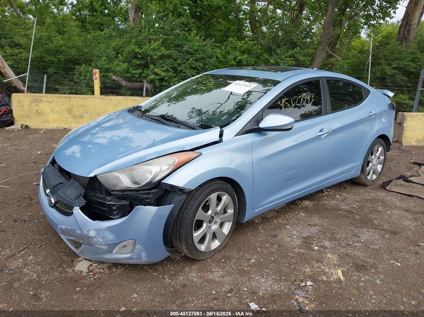 2011 Hyundai Elantra VIN KMHDH4AE5BU119519 IAAI salvage auction — FRONT & REAR, Clear (Indiana), sold $800 on 2026-07-08 (photo 2)