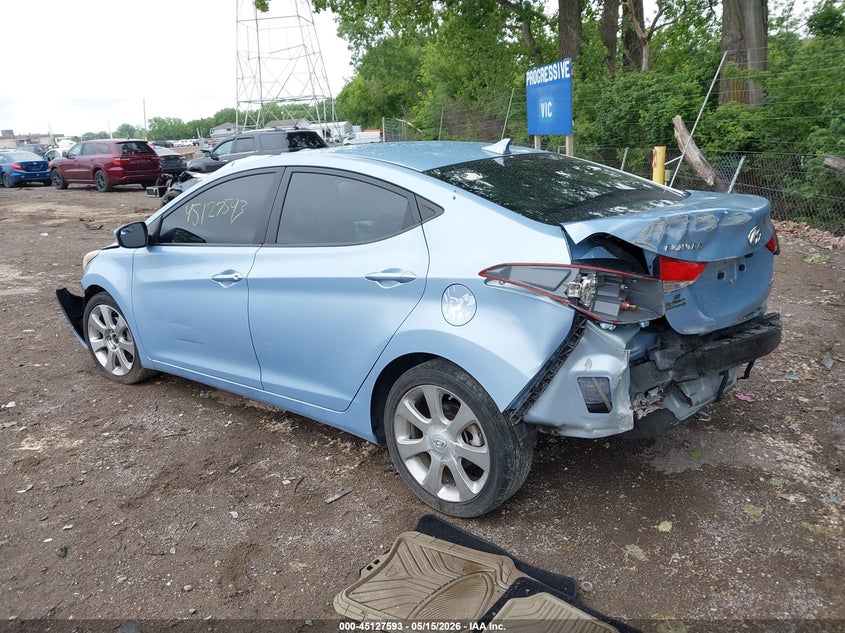 2011 Hyundai Elantra VIN KMHDH4AE5BU119519 IAAI salvage auction — FRONT & REAR, Clear (Indiana), sold $800 on 2026-07-08 (photo 3)