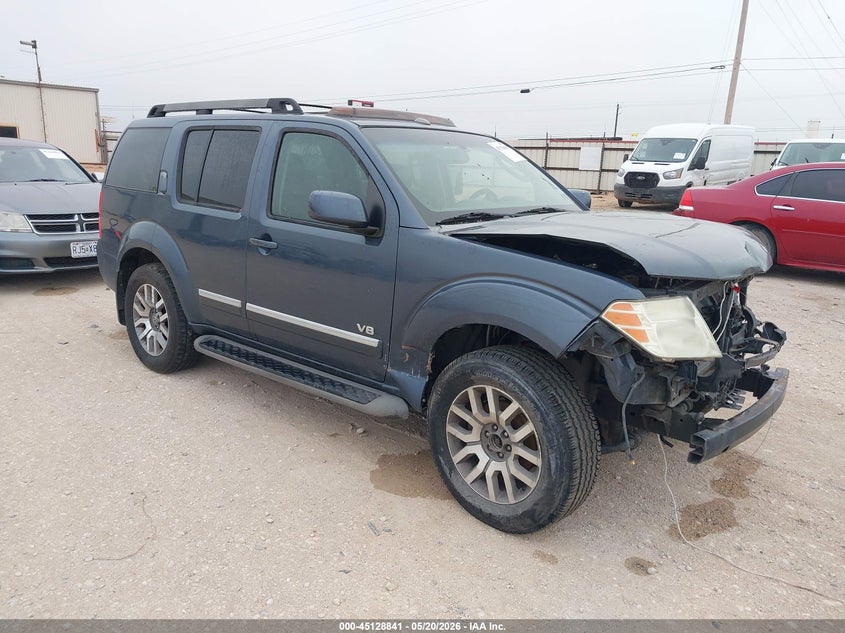 2008 Nissan Pathfinder VIN 5N1BR18B68C620626 IAAI salvage auction — FRONT END, Original (Texas), sold $525 on 2026-07-24 (photo 1)