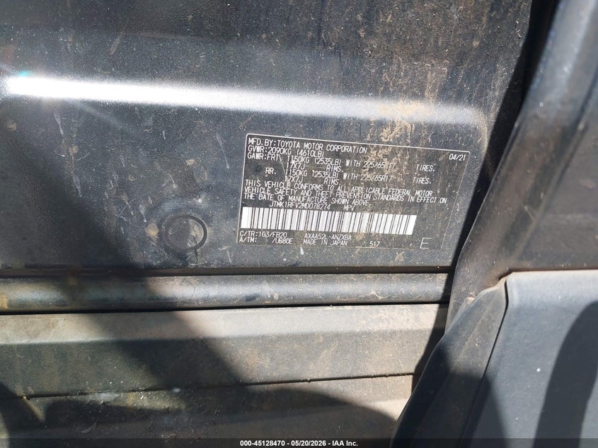2021 Toyota Rav 4 VIN JTMK1RFV2MD078274 IAAI salvage auction — FRONT END, Salvage (Hawaii), sold $3,150 on 2026-07-28 (photo 9)