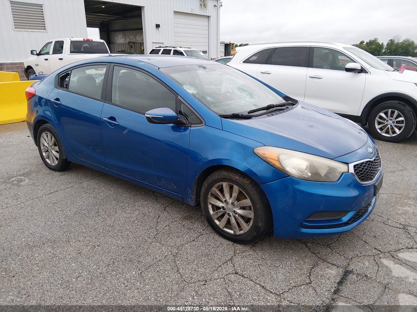 2014 Kia Forte VIN KNAFX4A6XE5079751 IAAI salvage auction — HAIL, Clear (Missouri), sold $650 on 2026-07-06 (photo 1)