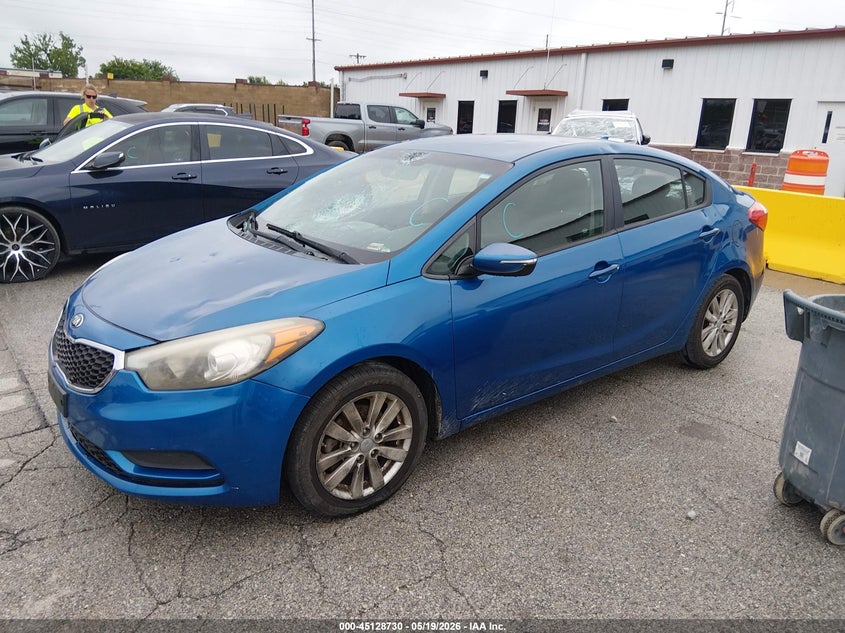 2014 Kia Forte VIN KNAFX4A6XE5079751 IAAI salvage auction — HAIL, Clear (Missouri), sold $650 on 2026-07-06 (photo 2)