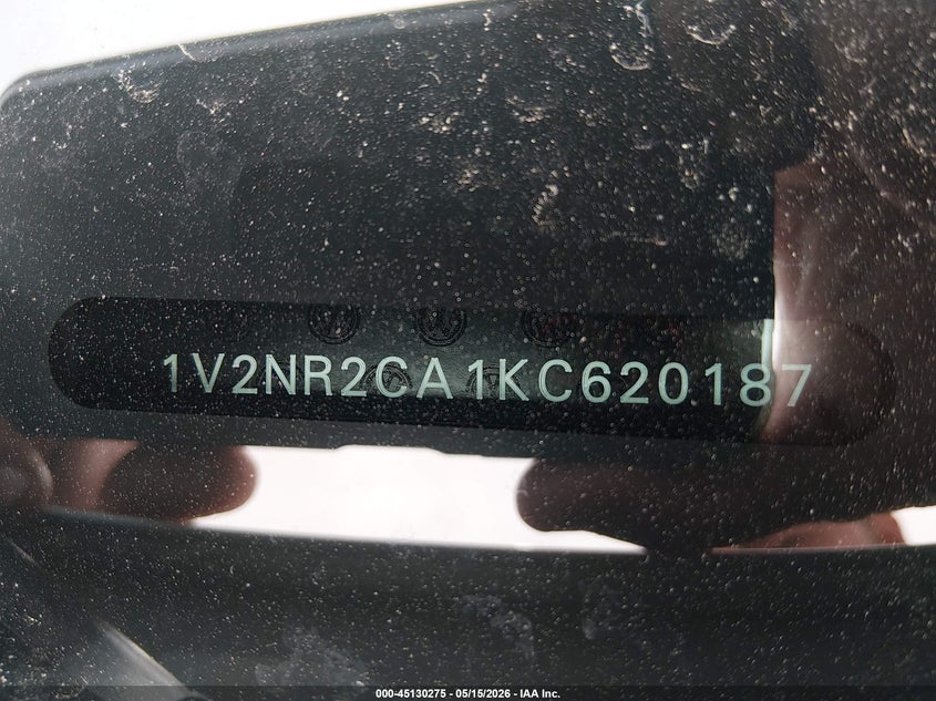 2019 Volkswagen Atlas VIN 1V2NR2CA1KC620187 IAAI salvage auction — SIDE, Salvage (West Virginia), sold $3,650 on 2026-07-17 (photo 9)