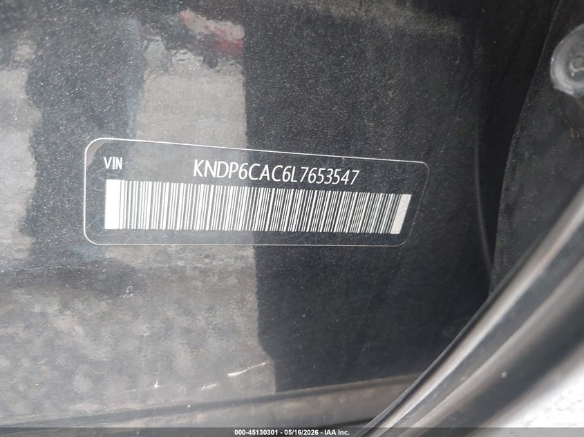 2020 Kia Sportage VIN KNDP6CAC6L7653547 IAAI salvage auction — HAIL, Clear (Missouri), sold $2,250 on 2026-07-06 (photo 9)