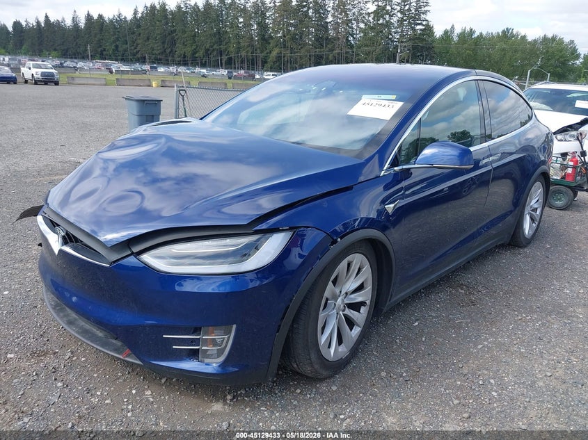 2018 Tesla Model x VIN 5YJXCDE2XJF142415 IAAI salvage auction — RIGHT FRONT, Bill Of Sale (Washington), sold $4,350 on 2026-07-09 (photo 2)