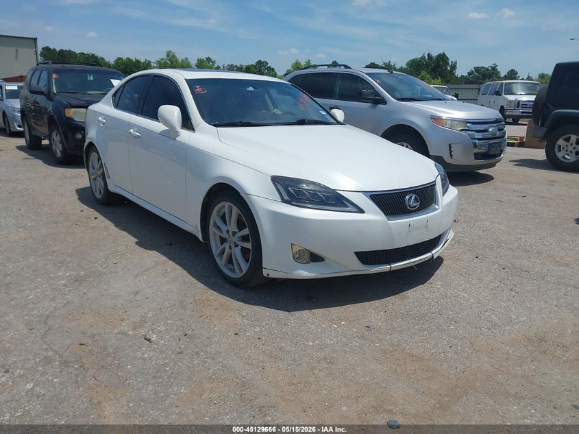 2007 Lexus Is 250 VIN JTHBK262072049767 IAAI salvage auction — FRONT & REAR, Original (Texas), sold $250 on 2026-07-08 (photo 1)