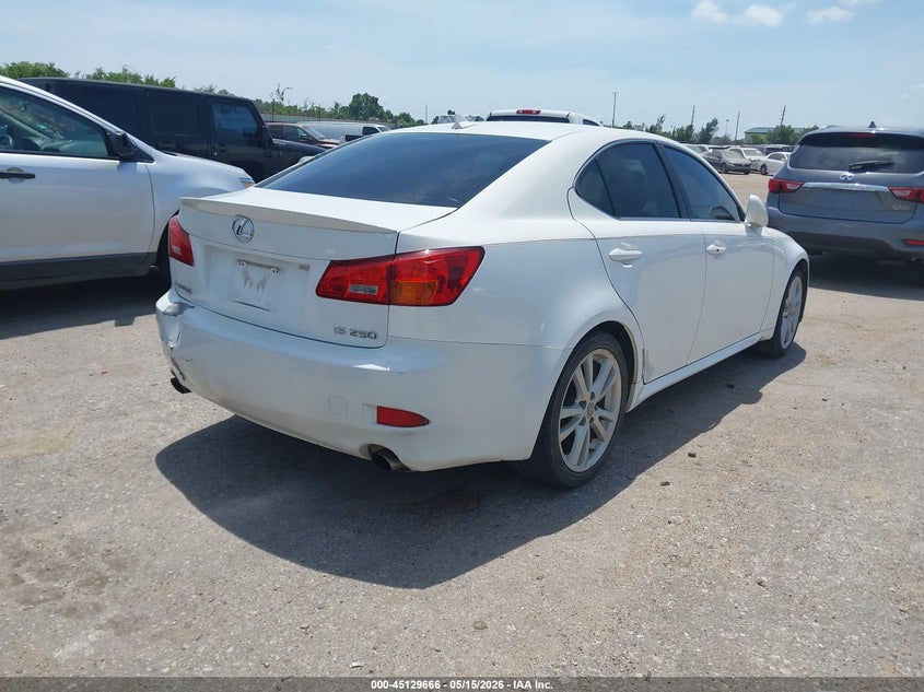 2007 Lexus Is 250 VIN JTHBK262072049767 IAAI salvage auction — FRONT & REAR, Original (Texas), sold $250 on 2026-07-08 (photo 4)