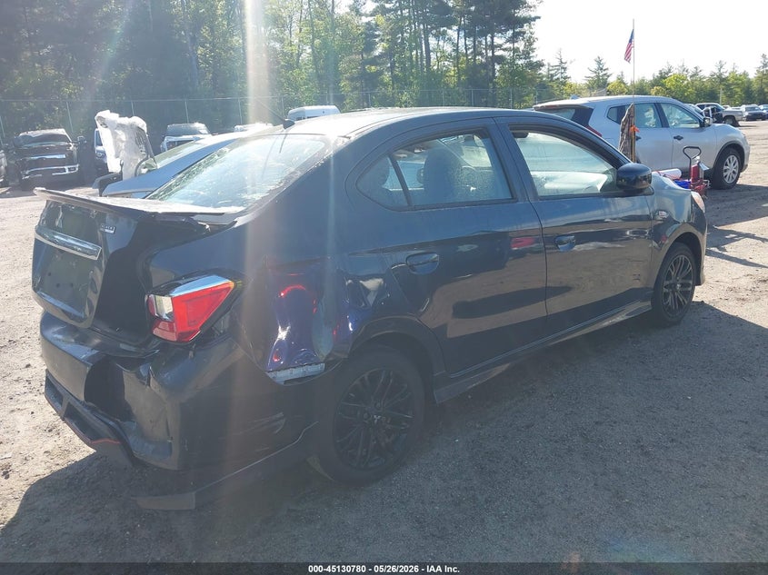 2024 Mitsubishi Mirage VIN ML32FUFJ9RHF14884 IAAI salvage auction — RIGHT REAR, Salvage (Massachusetts), sold $2,800 on 2026-07-17 (photo 4)