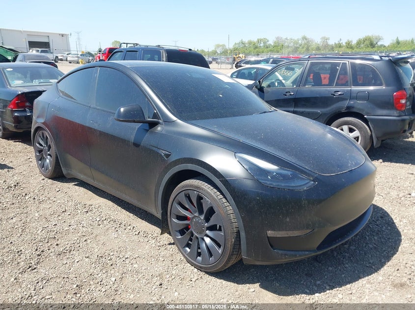 2021 Tesla Model y VIN 5YJYGDEF5MF133959 IAAI salvage auction — LEFT REAR, Salvage (Illinois), sold $12,750 on 2026-07-16 (photo 1)