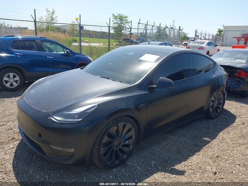 2021 Tesla Model y VIN 5YJYGDEF5MF133959 IAAI salvage auction — LEFT REAR, Salvage (Illinois), sold $12,750 on 2026-07-16 (photo 2)