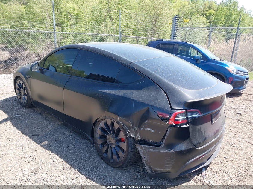 2021 Tesla Model y VIN 5YJYGDEF5MF133959 IAAI salvage auction — LEFT REAR, Salvage (Illinois), sold $12,750 on 2026-07-16 (photo 3)
