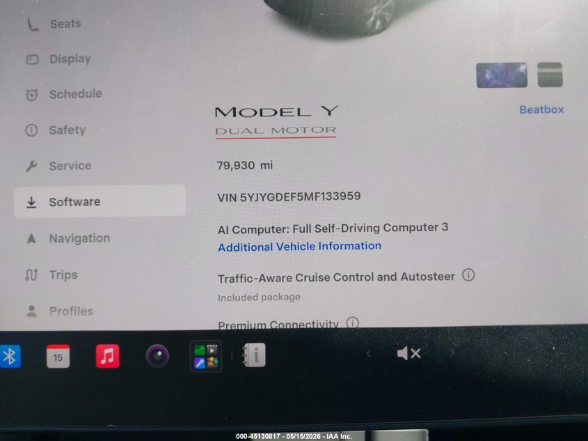2021 Tesla Model y VIN 5YJYGDEF5MF133959 IAAI salvage auction — LEFT REAR, Salvage (Illinois), sold $12,750 on 2026-07-16 (photo 7)