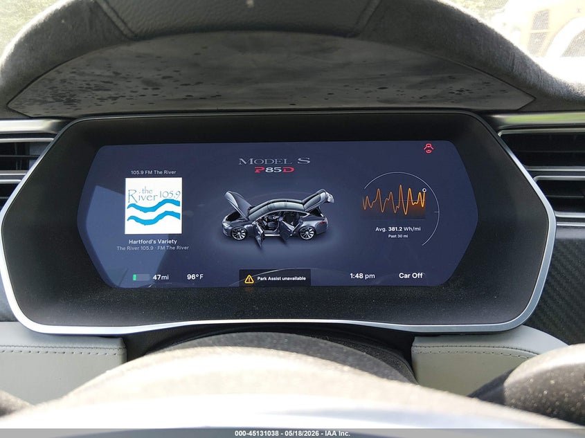 2015 Tesla Model s VIN 5YJSA1H49FF092867 IAAI salvage auction — FRONT END, Rebuildable (Florida), sold $1,750 on 2026-07-20 (photo 7)