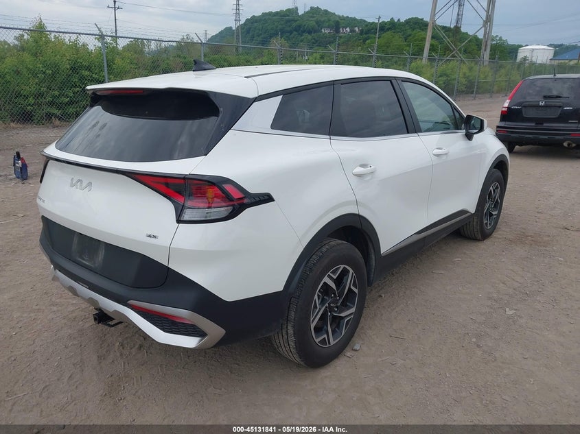 2025 Kia Sportage VIN KNDPUCDF8S7368035 IAAI salvage auction — HAIL, Salvage (Pennsylvania), sold $4,950 on 2026-07-28 (photo 4)