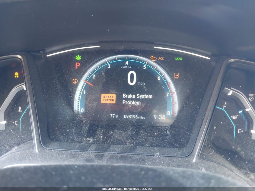 2021 Honda Civic VIN SHHFK7H61MU202244 IAAI salvage auction — FRONT END, Salvage (North Carolina), sold $3,300 on 2026-07-30 (photo 7)