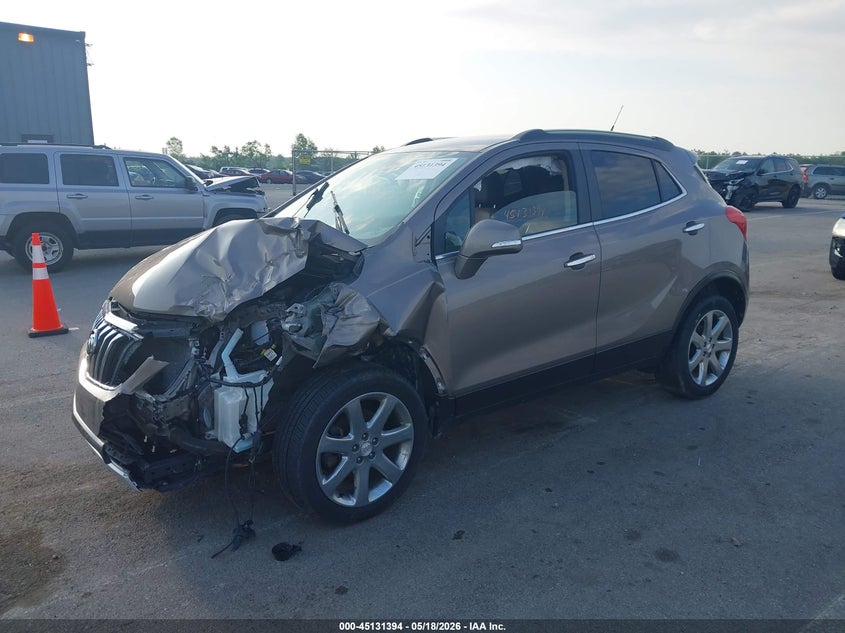 2014 Buick Encore VIN KL4CJGSB5EB591384 IAAI salvage auction — LEFT FRONT, Clear (Indiana), sold $25 on 2026-07-24 (photo 2)