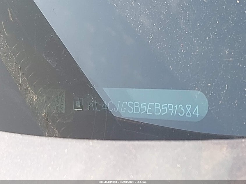 2014 Buick Encore VIN KL4CJGSB5EB591384 IAAI salvage auction — LEFT FRONT, Clear (Indiana), sold $25 on 2026-07-24 (photo 9)
