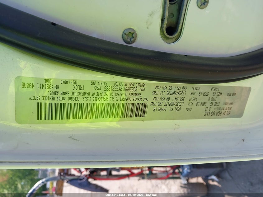 2019 Ram 3500 VIN 3C63RRHL2KG681385 IAAI salvage auction — FRONT END, Salvage (Massachusetts), sold $3,250 on 2026-07-31 (photo 8)