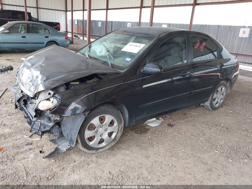 2007 Kia Spectra VIN KNAFE121875396681 IAAI salvage auction — FRONT END, Salvage (Texas), sold $400 on 2026-07-07 (photo 2)