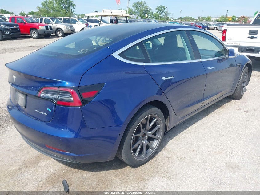 2019 Tesla Model 3 VIN 5YJ3E1EB9KF452712 IAAI salvage auction — LEFT REAR, Salvage (Illinois), sold $6,600 on 2026-07-23 (photo 4)