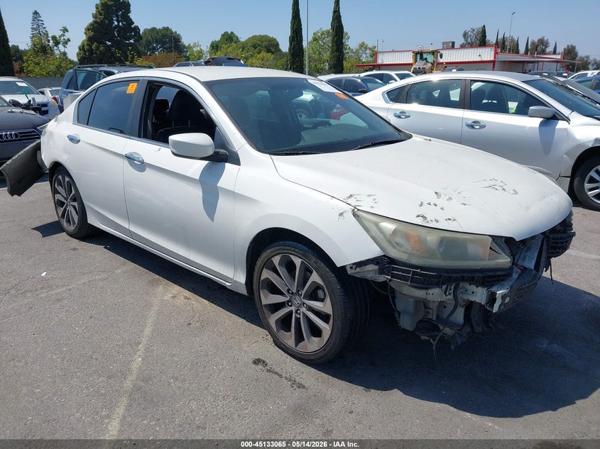 2014 Honda Accord VIN 1HGCR2F54EA115446 IAAI salvage auction — FRONT & REAR, Salvage (California), sold $1,150 on 2026-07-09 (photo 1)