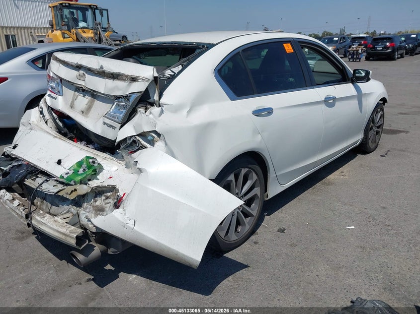 2014 Honda Accord VIN 1HGCR2F54EA115446 IAAI salvage auction — FRONT & REAR, Salvage (California), sold $1,150 on 2026-07-09 (photo 4)
