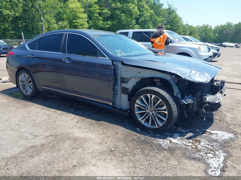2017 Genesis G80 VIN KMHGN4JE1HU175813 IAAI salvage auction — FRONT END, Salvage Title, sold $1,650 on 2026-07-22 (photo 1)