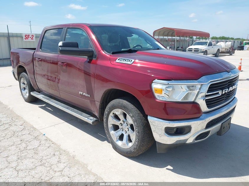 2021 Ram 1500 VIN 1C6SRFFTXMN829967 IAAI salvage auction — LEFT SIDE, Original (Texas), sold $9,500 on 2026-07-29 (photo 1)