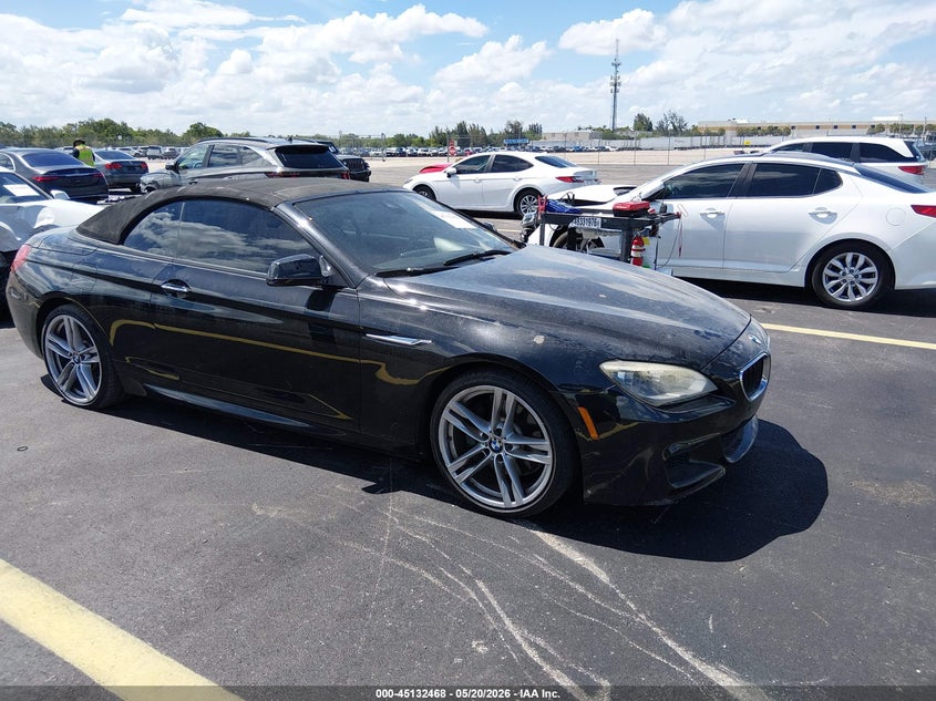 2014 BMW 6er VIN WBALW7C50EDX59028 IAAI salvage auction — WATER/FLOOD, Rebuildable (Florida), sold $1,900 on 2026-07-16 (photo 1)