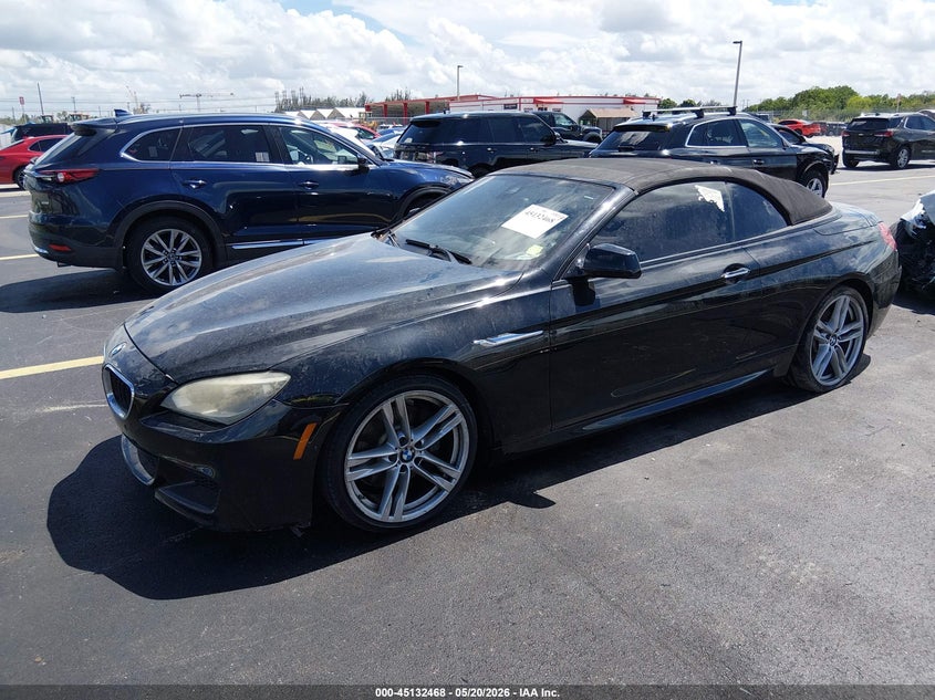 2014 BMW 6er VIN WBALW7C50EDX59028 IAAI salvage auction — WATER/FLOOD, Rebuildable (Florida), sold $1,900 on 2026-07-16 (photo 2)