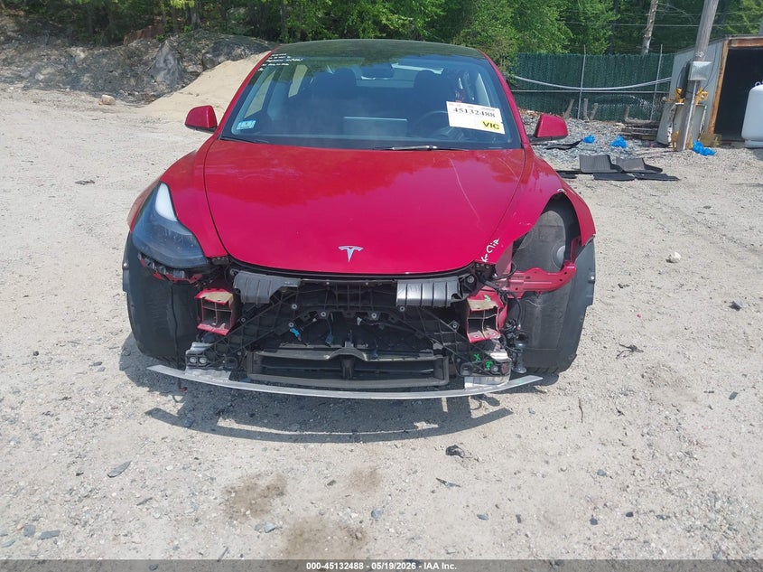 2023 Tesla Model 3 VIN 5YJ3E1EC2PF561495 IAAI salvage auction — FRONT & REAR, Salvage (Massachusetts), sold $4,900 on 2026-07-30 (photo 6)