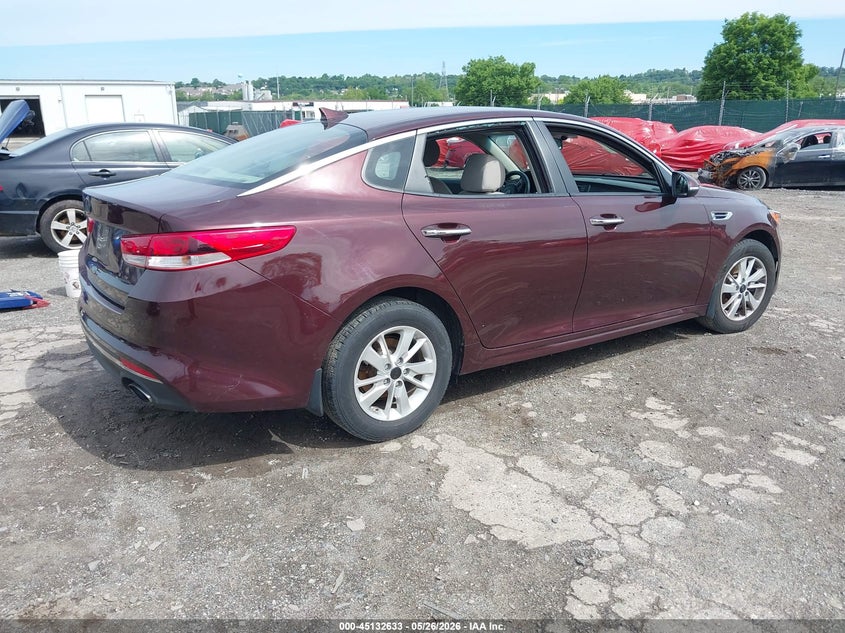2016 Kia Optima VIN 5XXGT4L3XGG097137 IAAI salvage auction — THEFT, Salvage (Pennsylvania), sold $850 on 2026-08-02 (photo 4)
