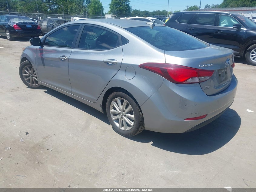 2014 Hyundai Elantra VIN KMHDH4AE9EU122377 IAAI salvage auction — NORMAL WEAR, Clear-Dealer Only (North Carolina), sold $1,350 on 2026-07-06 (photo 3)