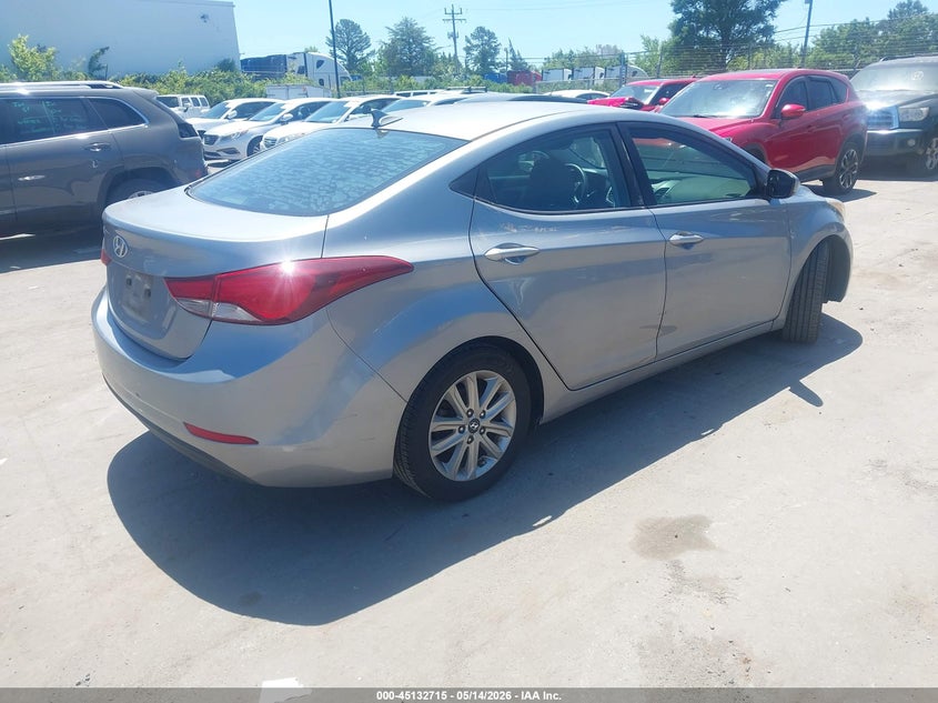 2014 Hyundai Elantra VIN KMHDH4AE9EU122377 IAAI salvage auction — NORMAL WEAR, Clear-Dealer Only (North Carolina), sold $1,350 on 2026-07-06 (photo 4)