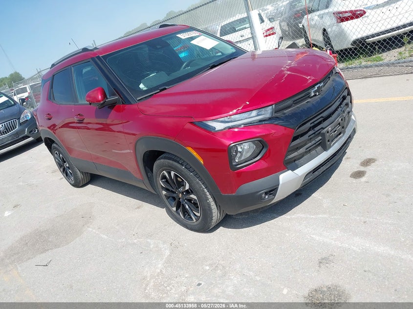 2021 Chevrolet Trailblazer VIN KL79MPSL7MB142610 IAAI salvage auction — FRONT END, Salvage Title, sold $2,700 on 2026-07-21 (photo 1)