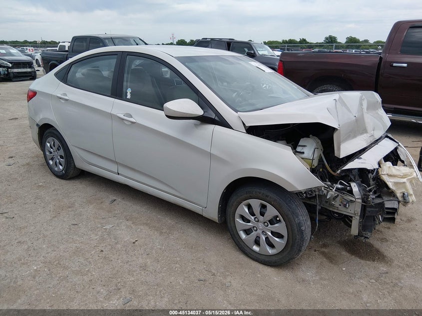 2016 Hyundai Accent VIN KMHCT4AE1GU129501 IAAI salvage auction — FRONT END, Salvage (Texas), sold $375 on 2026-07-07 (photo 1)