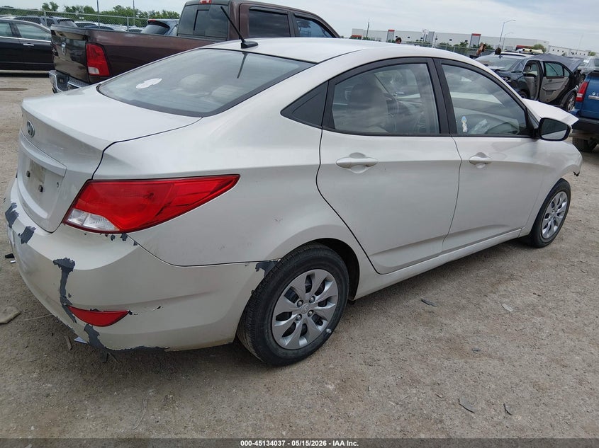 2016 Hyundai Accent VIN KMHCT4AE1GU129501 IAAI salvage auction — FRONT END, Salvage (Texas), sold $375 on 2026-07-07 (photo 4)